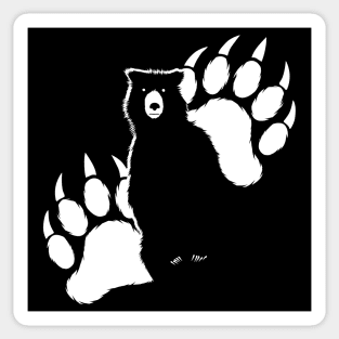 Grizzly bear silhouette and paws Sticker